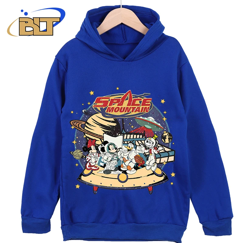 Space Mountain To Mars Disney Magic Kingdom printed kids hoodies children's sports sweatshirts casual tops for boys and girls