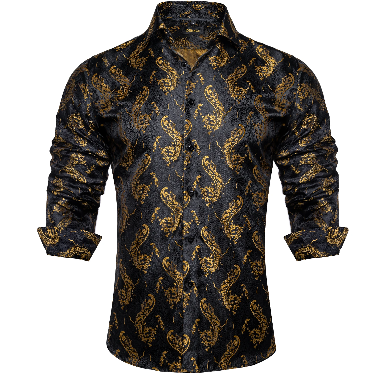 Men Slim Fit Paisley Pattern Long Sleeve Dress Shirt, Floral Print Button Down Top, Multi Colors for Wedding Party