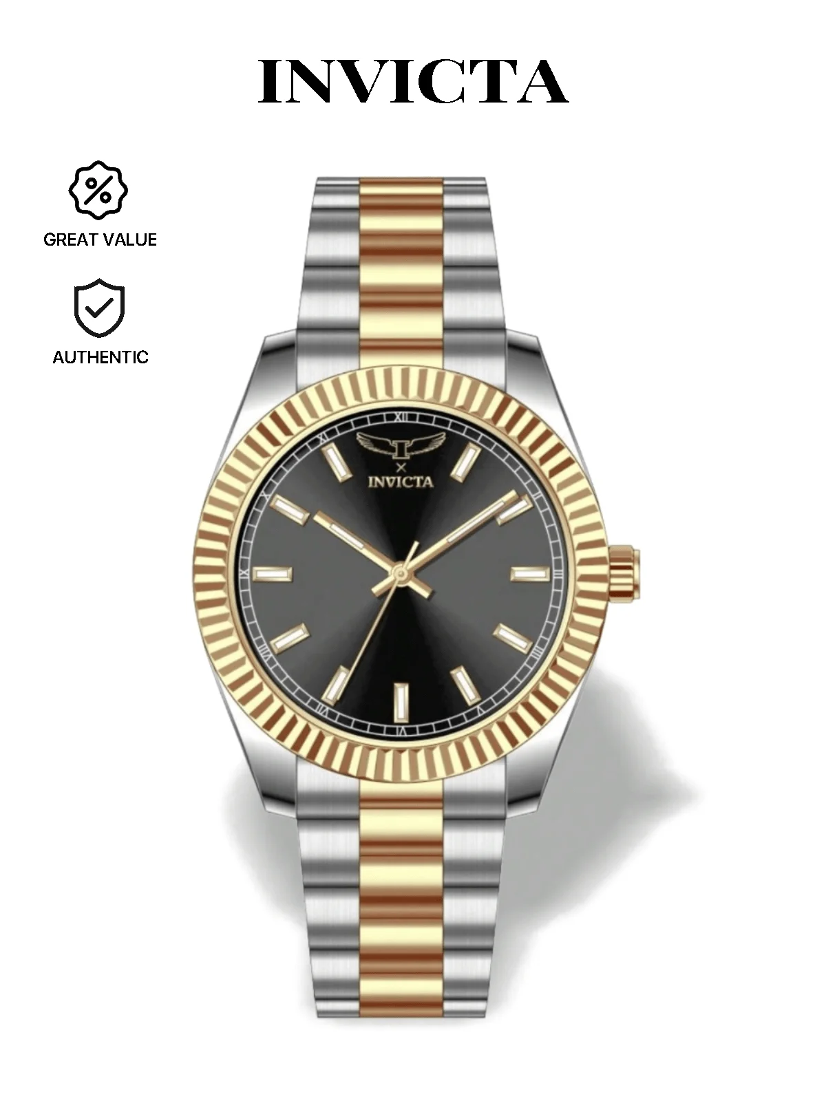 Invicta Authentic Specialty Collection Men's Quartz Watch 886678667437 Copper Dial Stainless Steel 3-Hand Durable - Summer