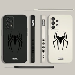 Etui na telefon Marvel Spiderman z Logo jadu Samsung A55 A53 A53 A33 A52 A32 A71 A51 A21S A35 A25 5G płynna lewa lina Funda