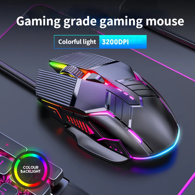 3200DPI Ergonomic Wired Gaming Mouse USB Computer Mouse Gaming RGB Mause Gamer Mouse 6 Button LED Silent Mice for PC Laptop