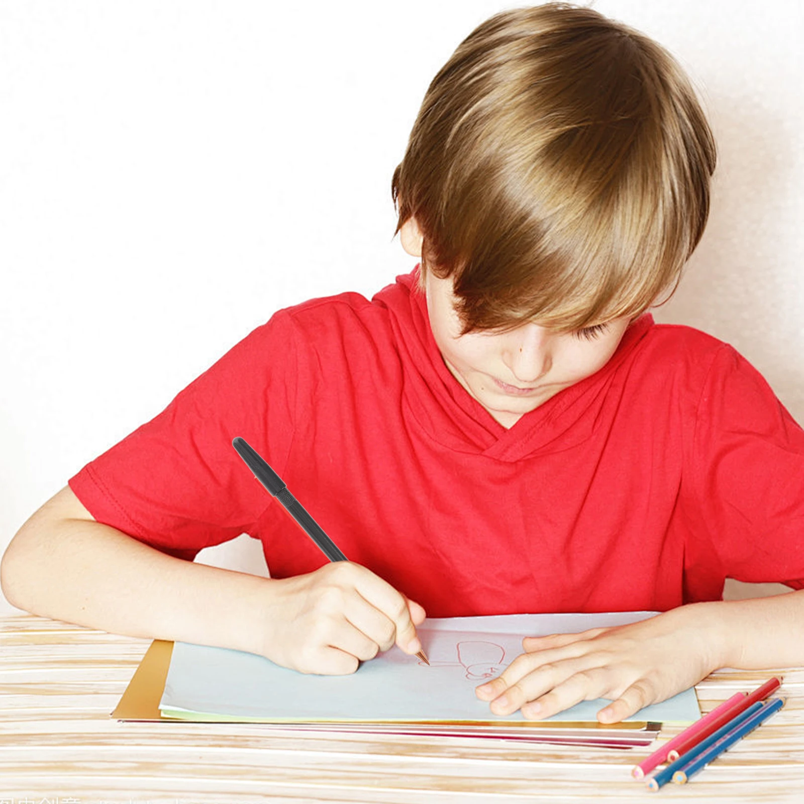 

3 pcs Scratch Pens for Easy Use with Comfortable Grip Dual Tips Design Protecting Cap for Artist Craft Drawing Tools