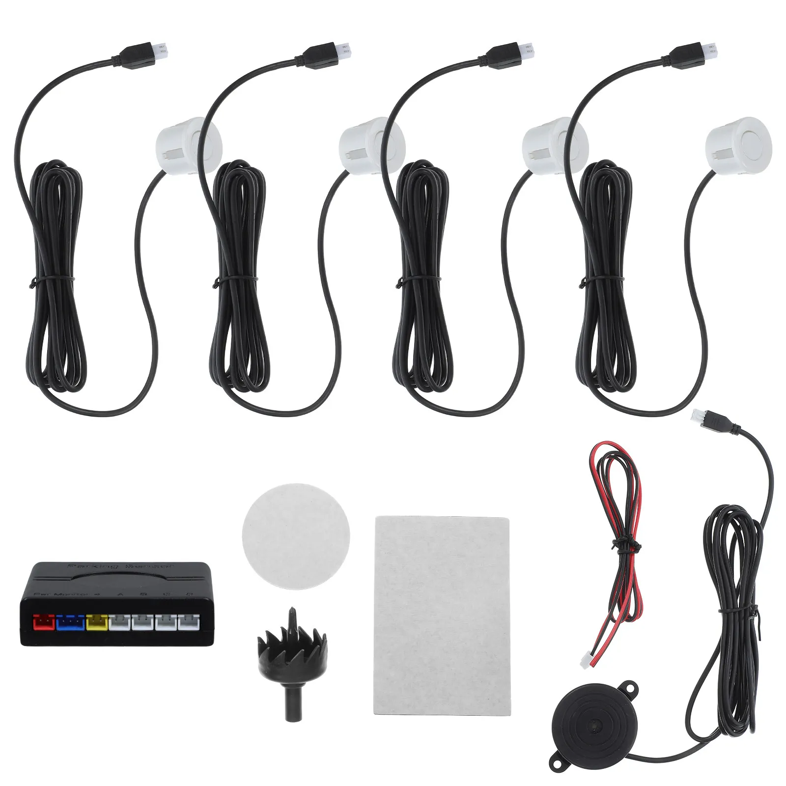 1Set Car Parking Sensors 4 Sensor System Sound Alert Rear Backup Park Assistance Parking Warning Automobile Accessories Reliable