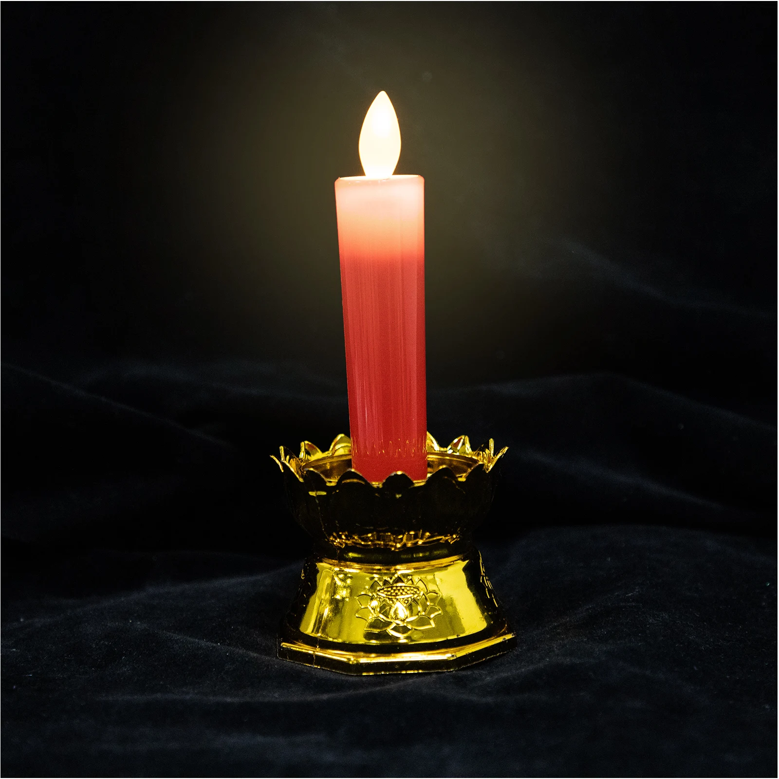 

2 Pcs LED Electronic Candles Buddha Light Lights Lotus Fake Plastic Lamp