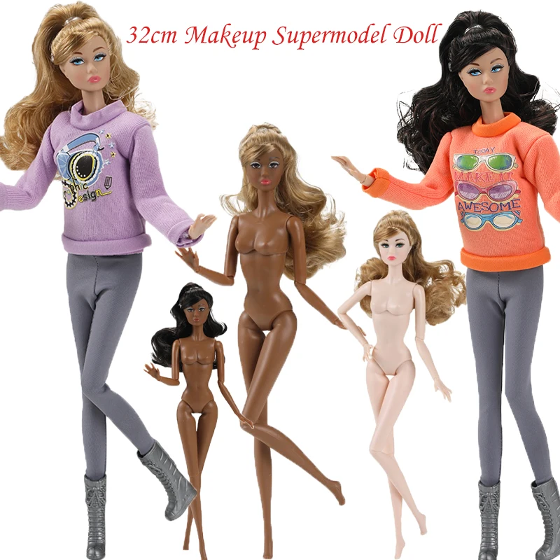 

Черная кожа 1/6, супермодель тела куклы 32 см, изысканный макияж, фигурка куклы, подвижная модная игрушка-одевалка, коллекционный подарок