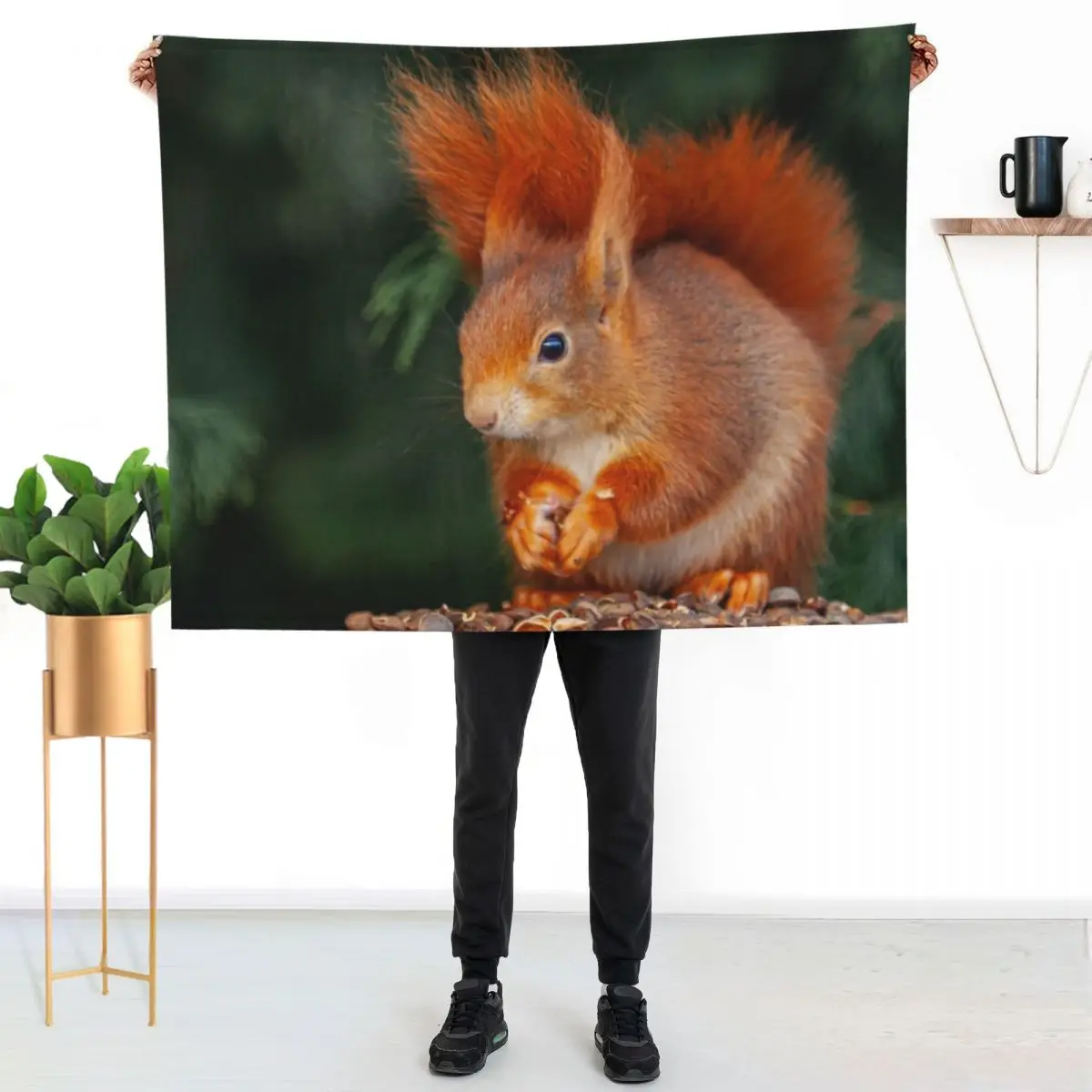 Red Squirrel Throw Blanket Luxury St Thins Plaid on the sofa Luxury Designer Hair Personalized Gift Blankets