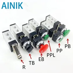 MSV86522 Series 2 Position 5 Way Mechanical Valve MSV86522-R/EB/PPL/TB/LB/PB/PP Manual Pneumatic Controll Valve Air Hand Operate