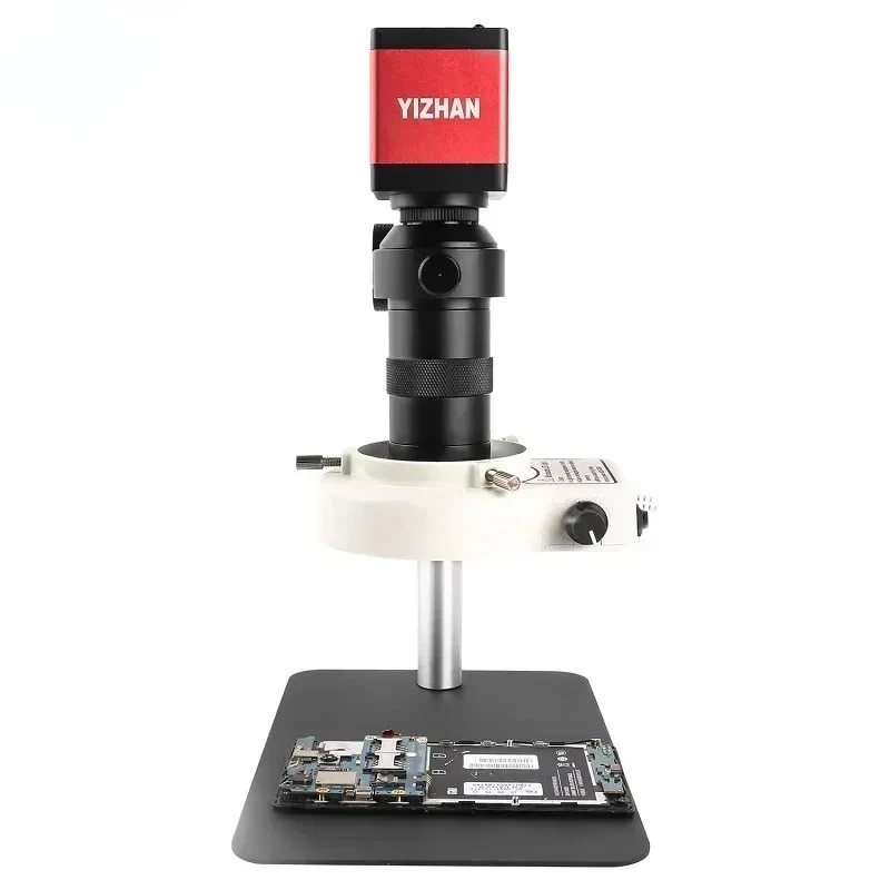 High Quality 13MP Digital Monocular Microscope for Mobile Phone Repair, VGA , White LED Light, 130X Red , Metal Base