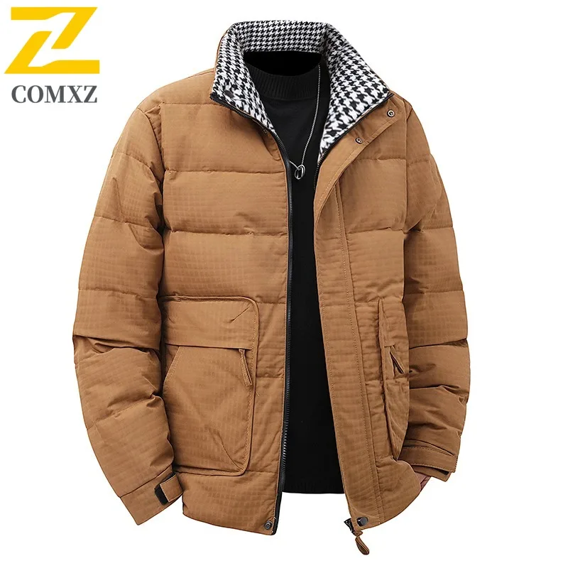 

Зимний утолщенный мужской пуховик для скалолазания и охоты с капюшоном, теплое белое пальто на утином пуху, мужская повседневная легкая куртка-пуховик, лыжная зимняя куртка