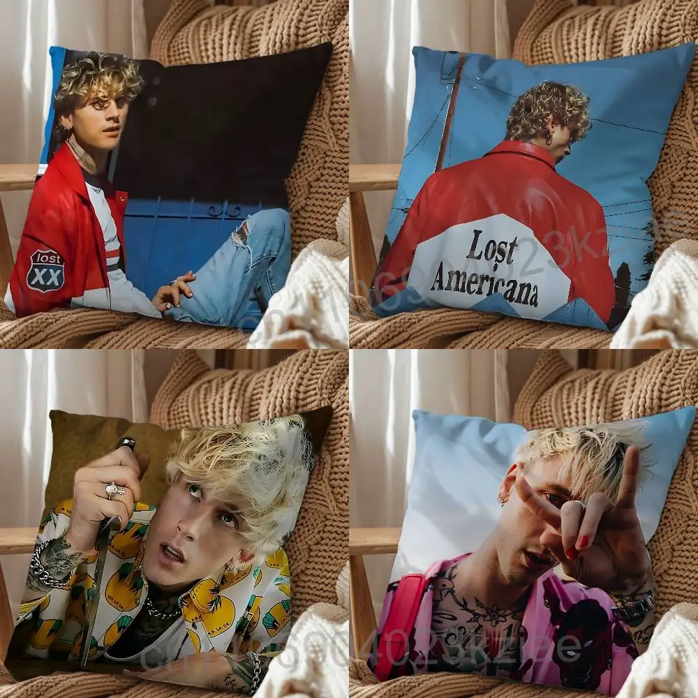 Vampire Diaries MGK Machine Gun Kelly Cartoon Pillow Cover, 4K HD Printed Cushion Cover case with Various Exquisite Patterns