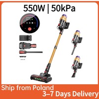 MPQU 50kPa Wireless Handheld Vacuum Cleaner 550W Brushless Motor Touchscreen Cordless Vertical Electric Broom Removable Battery