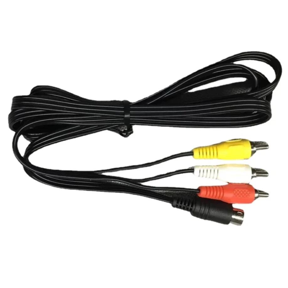 500pcs 1.8m 9 Pin AV Audio Video Cable 3 RCA Cord for Sega Genesis 2 3 Game Accessories