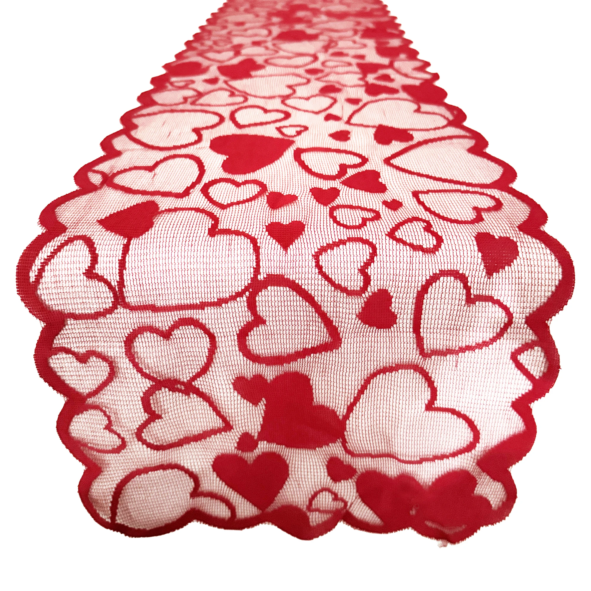 1Pc Valentine\'s Day Love Lace Table Flag Placemat Set Wedding Red Wine Bottle Festive Tablecloth Home Decoration