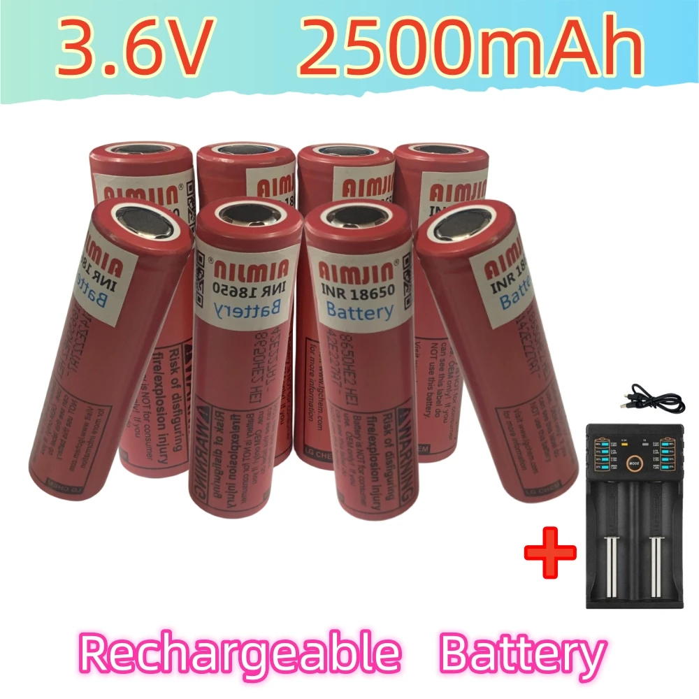 18650 3.6V  2500mAh INR18650HE2 Rechargeable Battery