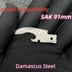 Damascus Steel Bottle Opener with screwdriver Replacement Small Blade For 91mm Victorinox Swiss Army SAK DIY Accessories