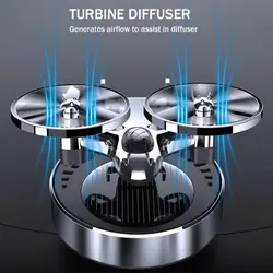 Solar Powered Rotation Helicopter Solar Aromatherapy Car Air Freshener Alloy Fragrance Auto Aroma Diffuser 