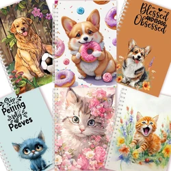 A5 Spiral Notebook Note Book With Cute Kawai Animal Cat Dog Writing Pad Diary Memo Journal For Office School Student Kids Gift