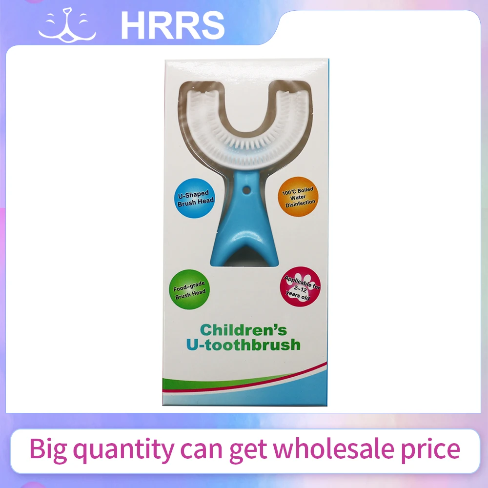 4pcs 360도 어린이 U 모양 칫솔 유아 아기 어린이 부드러운 U 자형 실리콘 무스