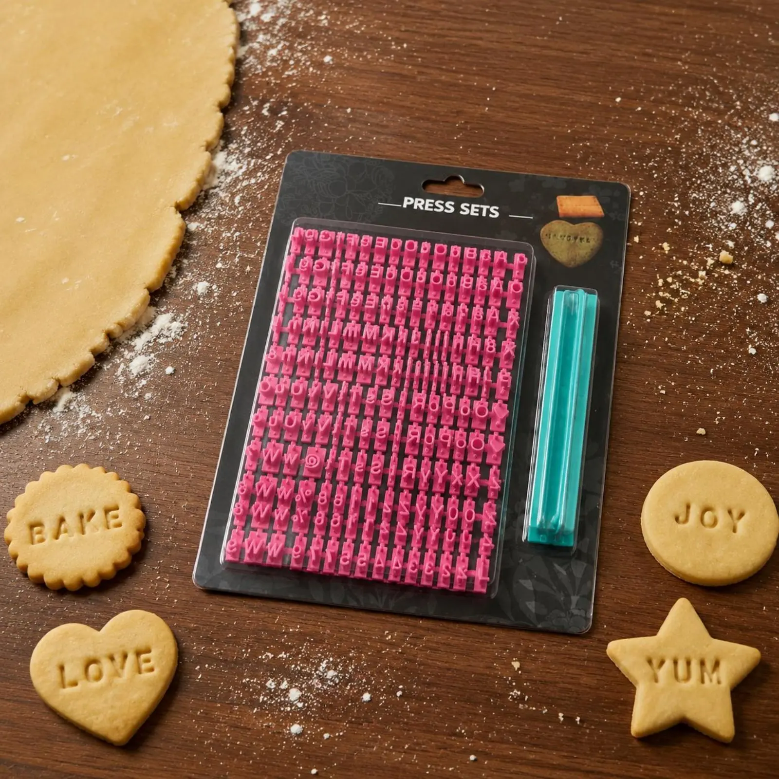 Alphabet Number Stamp Set Food-Grade Plastic Letter and Symbol Stamp Mold Symbol Fondant Stamps Cake Decoration