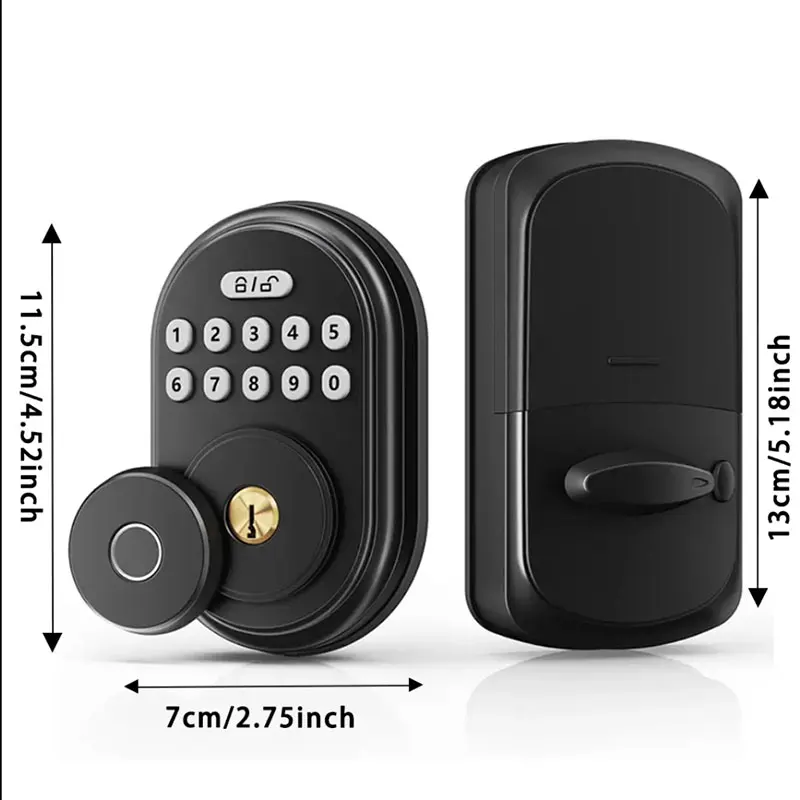 CIEPOJIT Keyless entry door lock electronic door lock, smart latch lock with automatic lock, safe waterproof smart lock