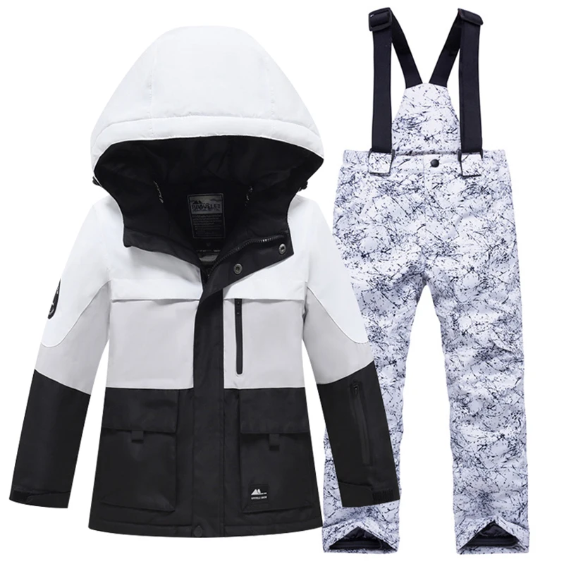 

-30℃ 5 8 10 12 years old Children's snow suit set Boys and girls warm and waterproof ski suits Luxury off-road jackets and pants