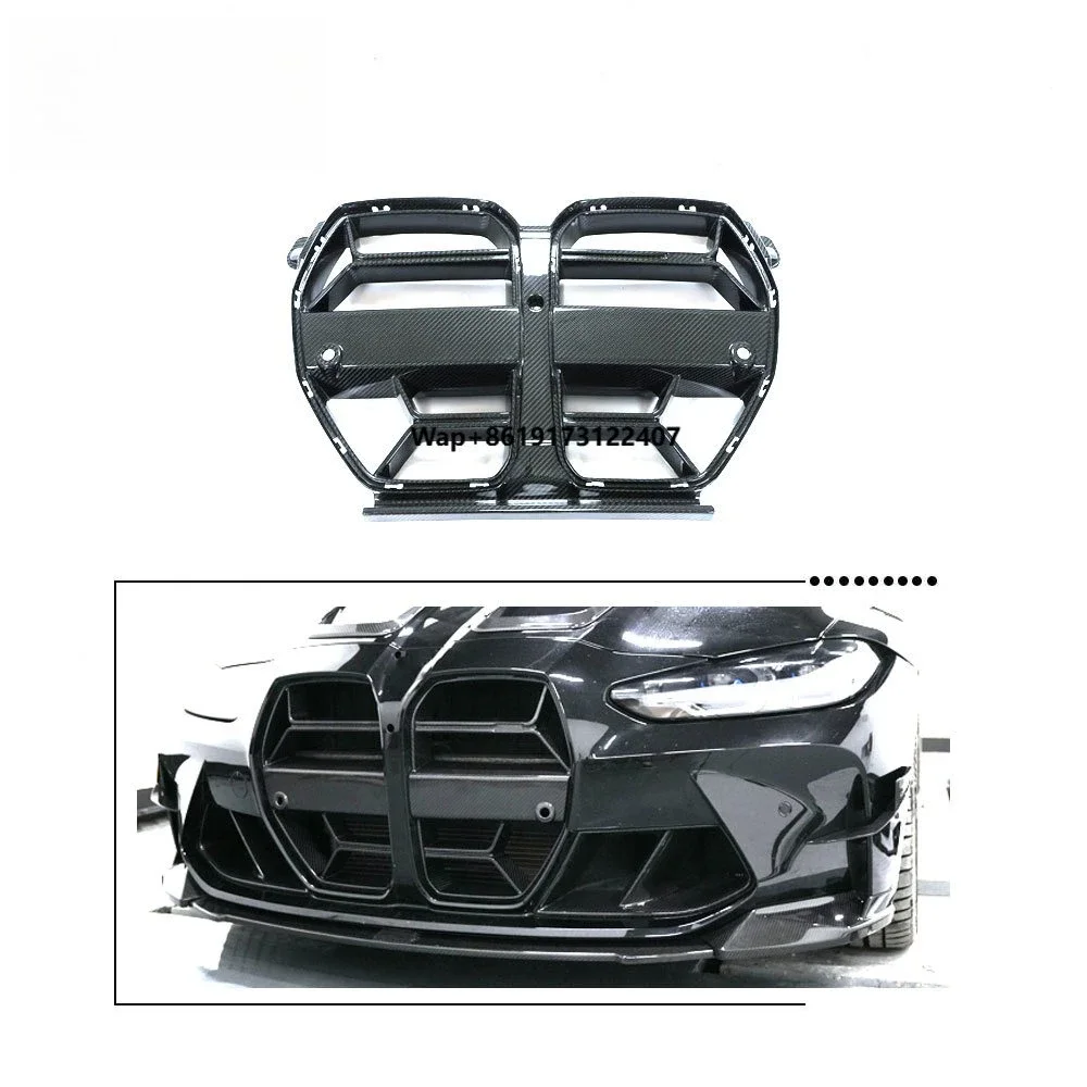 

Передняя решетка радиатора (ноздри) для моделей G80 M3, G82, G83 M4 CSL 2021-2022 годов, сухой карбон, сетчатая (без радара ACC)