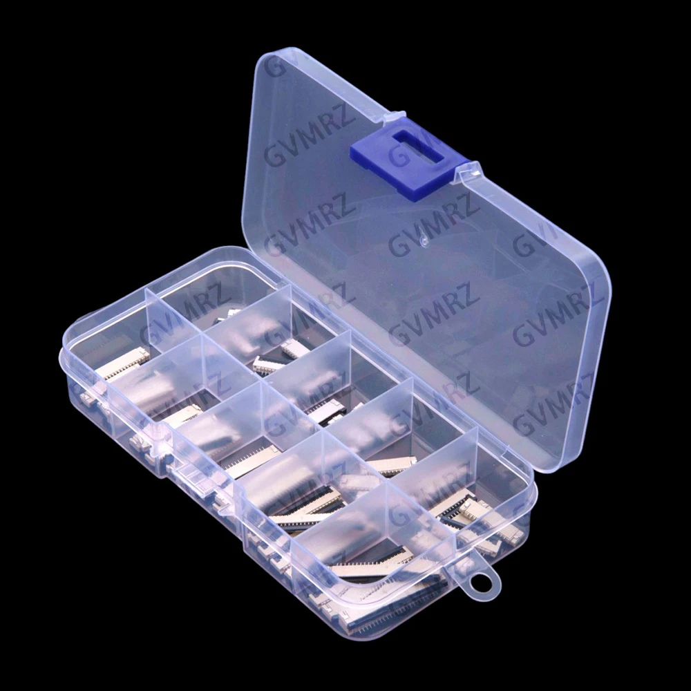 50pcs FFC FPC Connector 1.0mm 4/6/8/10/12/14 Top Contact Flat Cable Connector Socket Sets 16/20/22/24 Pin