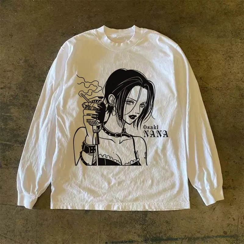 Heavyweight 310g Pure Cotton Long Sleeve T-Shirt Streetwear Versatile Retro American Style Men's Women's round Neck Top
