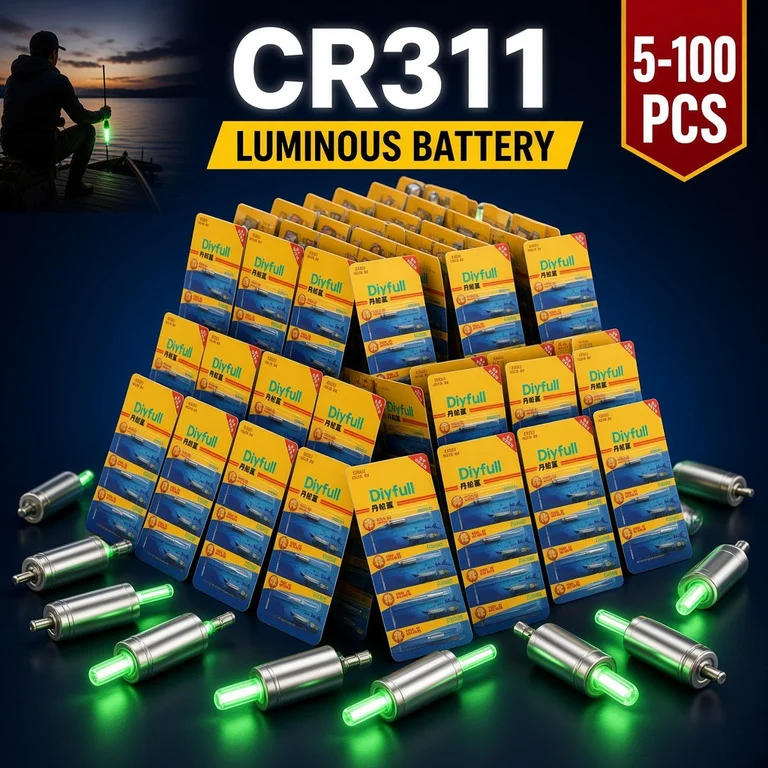 100PCS CR311 Luminous Battery Fishing Float Night Fishing Accessories Tackles Electronic Floats Batteries CR311