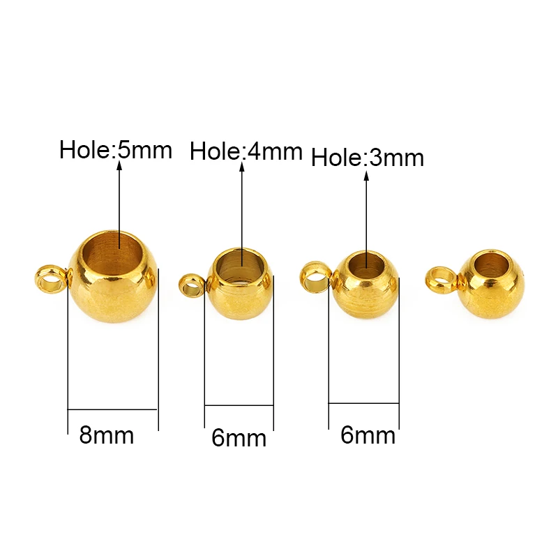 20pcs Stainless Steel Necklace Pendants Connectors Clasps PVD Never Fade 6mm 8mm Pinch Clip Bail Beads Charms For Jewelry Making