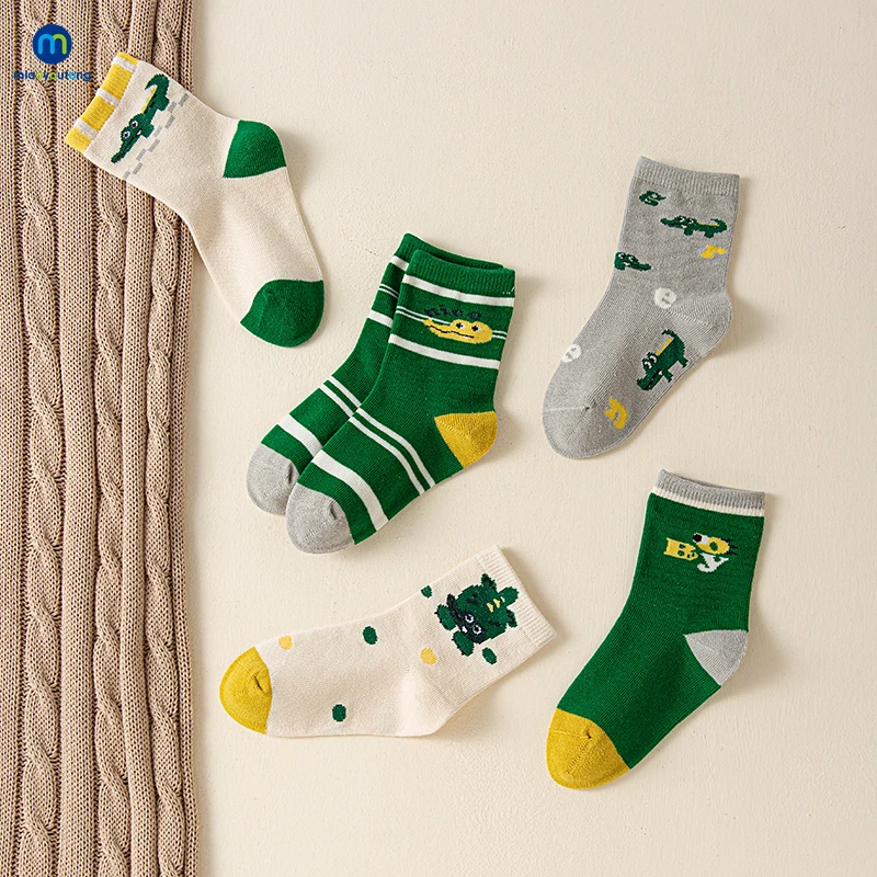 5 Pair/Lot Jacquard Cute Comfortable Warm High Quality Cotton Kids Girl Christmas Baby Socks Child Boy Newborn Socks Miaoyoutong