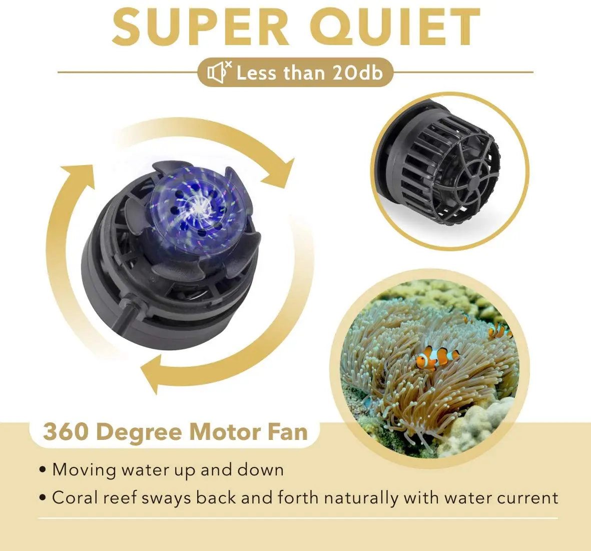 Magnetic Hang on Wall Fish Tank Water Circulation Pump DC 12V Mini Power Head Fresh Water / Salt Water Wave Maker