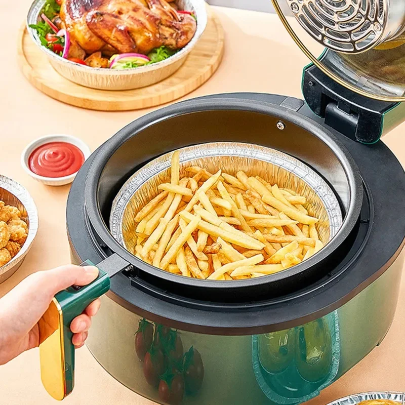 Special Tin Foil Tray For Air Fryer Food Grade Household Tin Foil Bowl Disposable Aluminum Foil Tin Paper Tray Oven Baking Paper