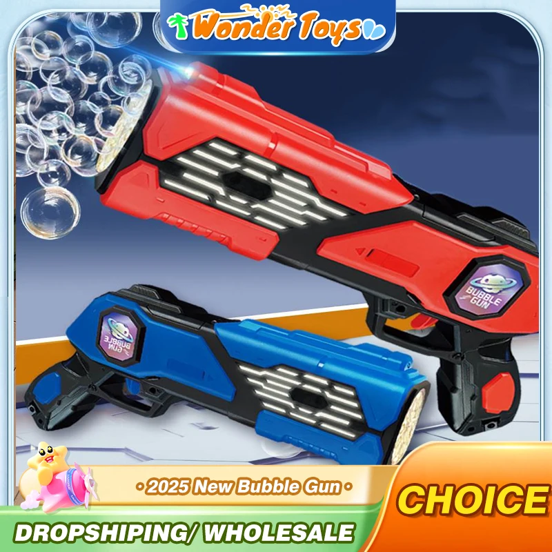

2025 Bubble Gun Non-Drop Soap Bubbles Machine for Children Electric Automatic Space Guns Child Outdoor Games for Girls Boys Kids