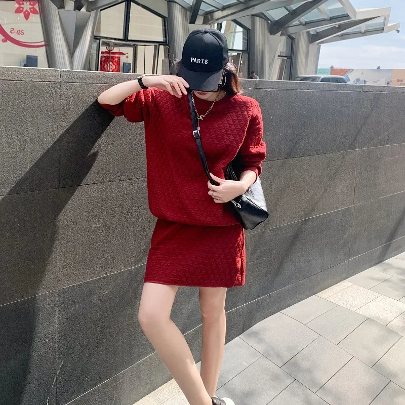 

Simple, elegant, and comfortable Ling Ge clip cotton, elastic waist cotton skir