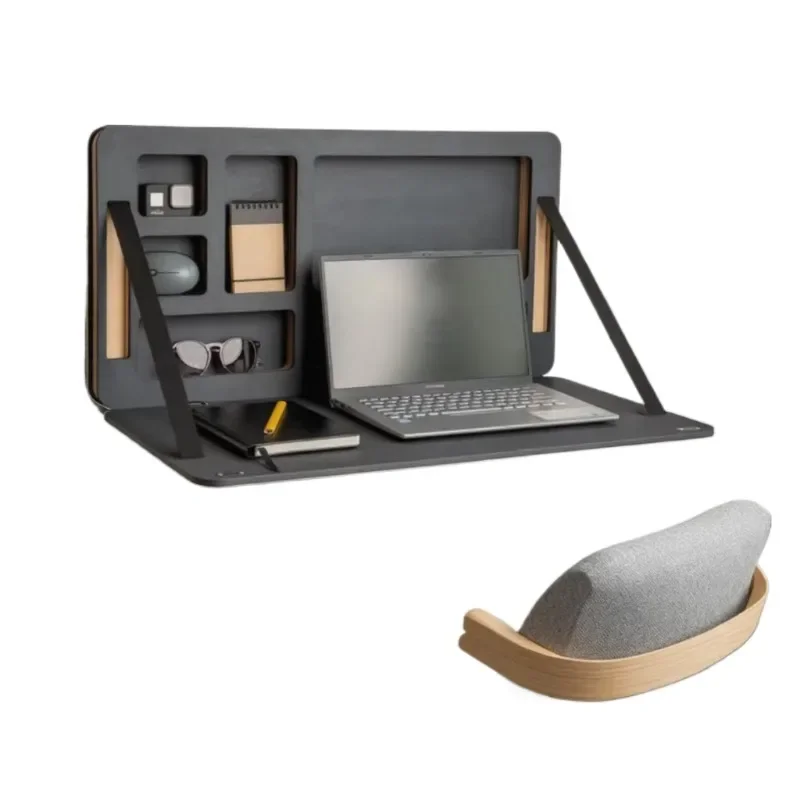 Office living room multi-functional wall-mounted wooden storage rack, convenient space-saving ledge