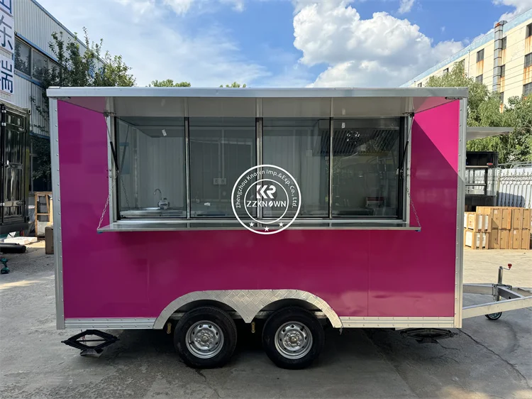 Carro móvil para helados, camión de comida, remolque totalmente equipado, remolque para Catering callejero, camión de comida de concesión, cocina móvil
