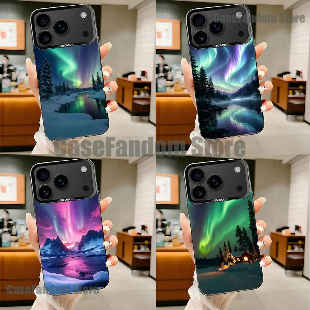 

Northern Lights in Swede Black Matte Shockproof CoverPhone Case For iPhone 17,16,15,14,13,12,11,Pro,Max,Plus