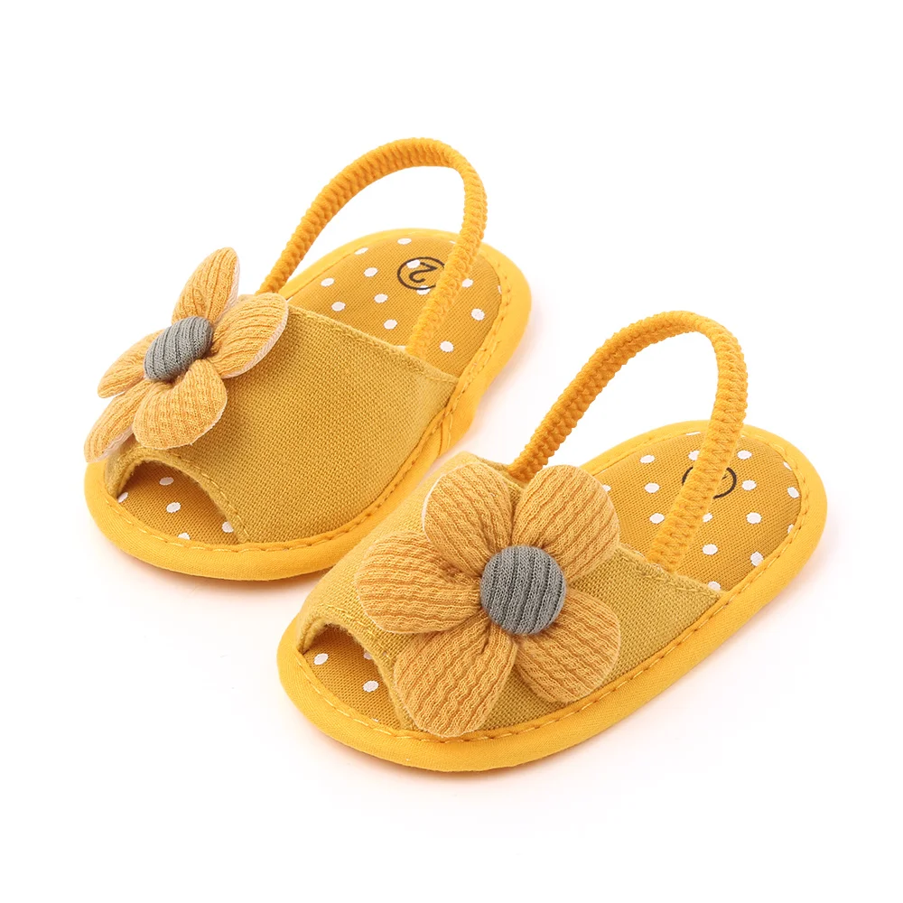 Baby Sandal with Hairband Cute Flower Design Soft Cotton Sandal for Spring and Summer Baby Girl 0-18M