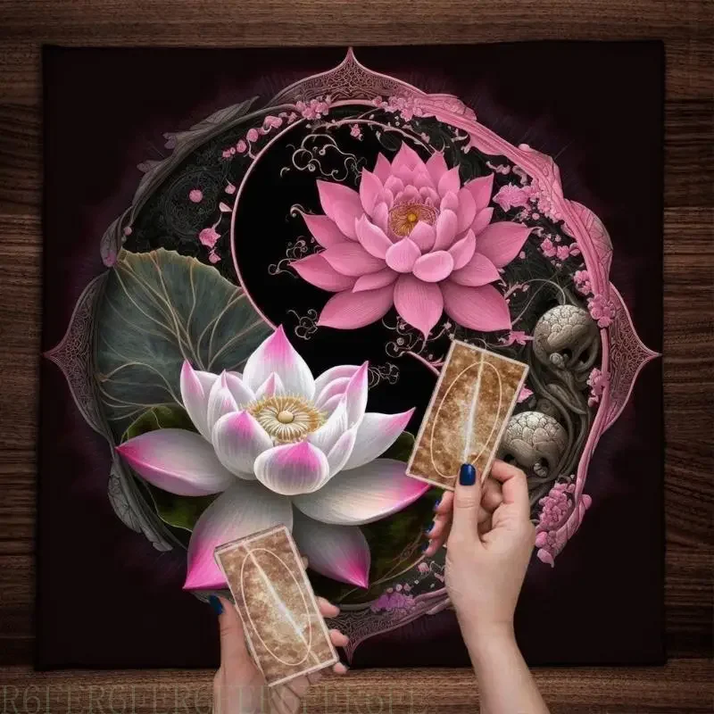 

652F Tarots Card Tablecloth Altars Cloth Flower TaiChi Astrologys Tablecloth Divinations Card Cloth Tapestry Wall Decors