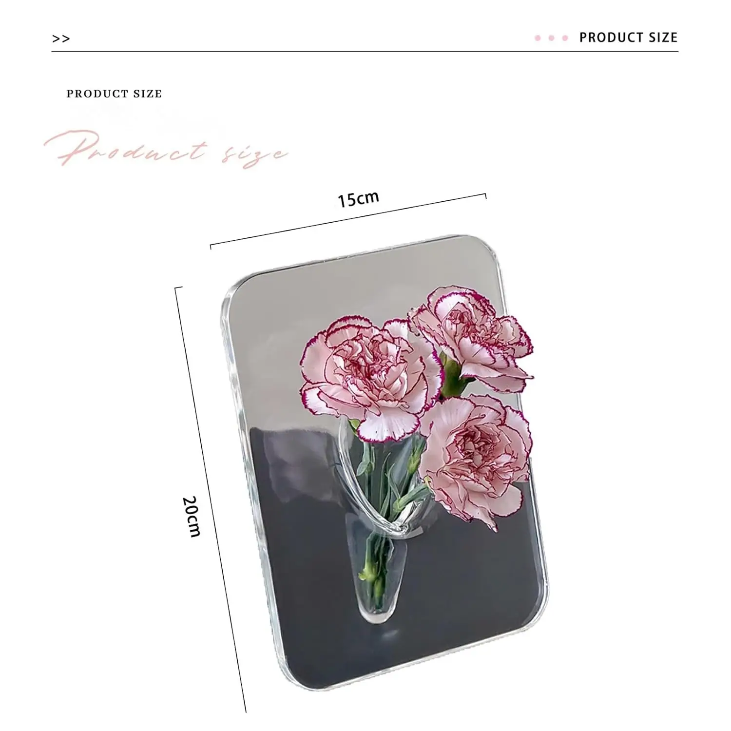 Acrylic Flower Vase, Modern Clear Frame Container, Home Desktop Bookshelf Decor, Photography Prop, Customized