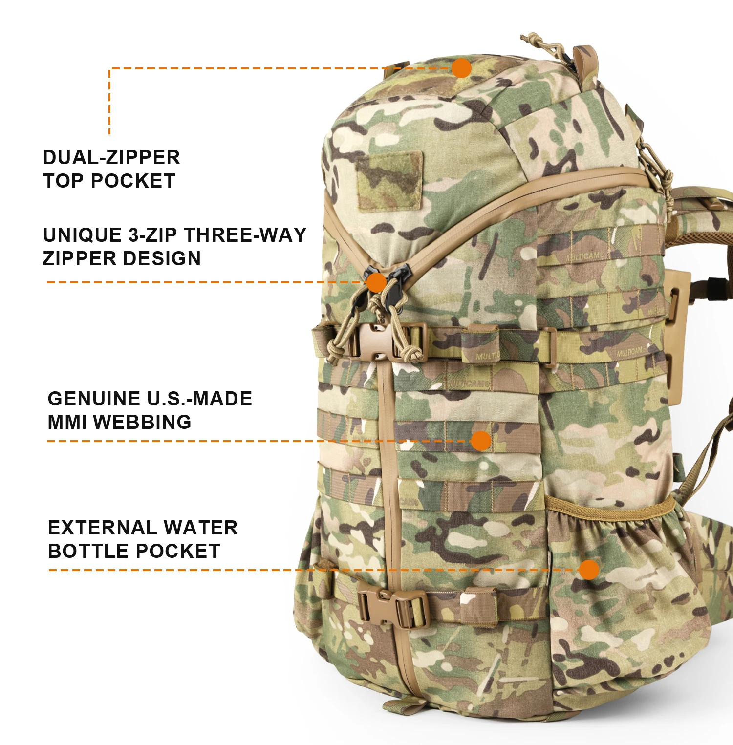 34L 500D Cordura 3-Tage-Angriffstaktischer Rucksack mit BVS Funktionalem Pendler-Reise-Outdoor-Bergsteiger-Wanderrucksack – Detail 7