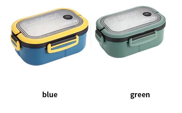 Doppelschichtiges Design mit Gabel und Löffel, Obst-Bento-Box für einfaches Tragen, mikrowellengeeignet und praktische Heiz-Lunchbox – Detail 7