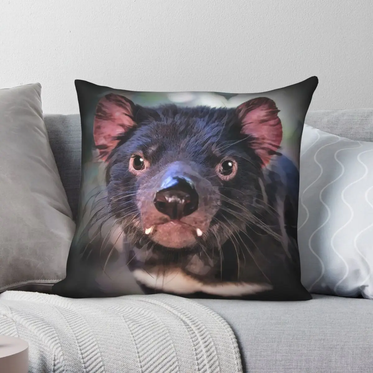 Australian Tasmanian Devil Square Pillowcase Polyester Linen Velvet Printed Zip Decorative Sofa Cushion Case Wholesale