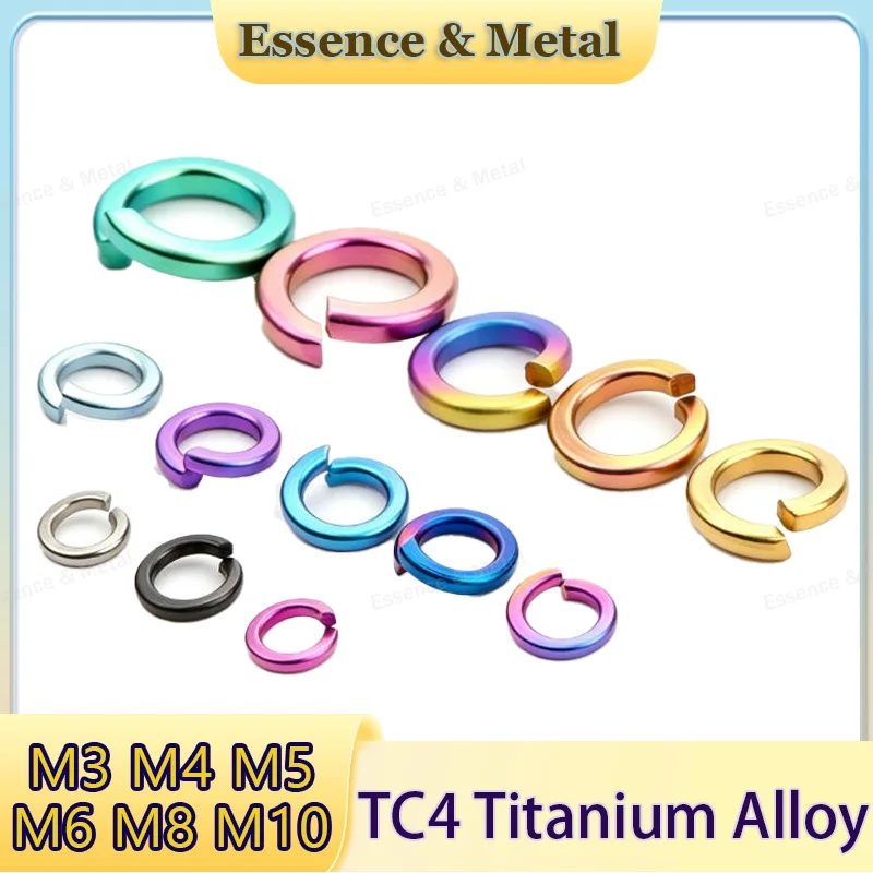 Titanium Alloy Spring Washers Spring Lock Washers M3 M4 M5 M6 M8 M10 Open Washers—Suitable for Motorcycle and Car Modifications