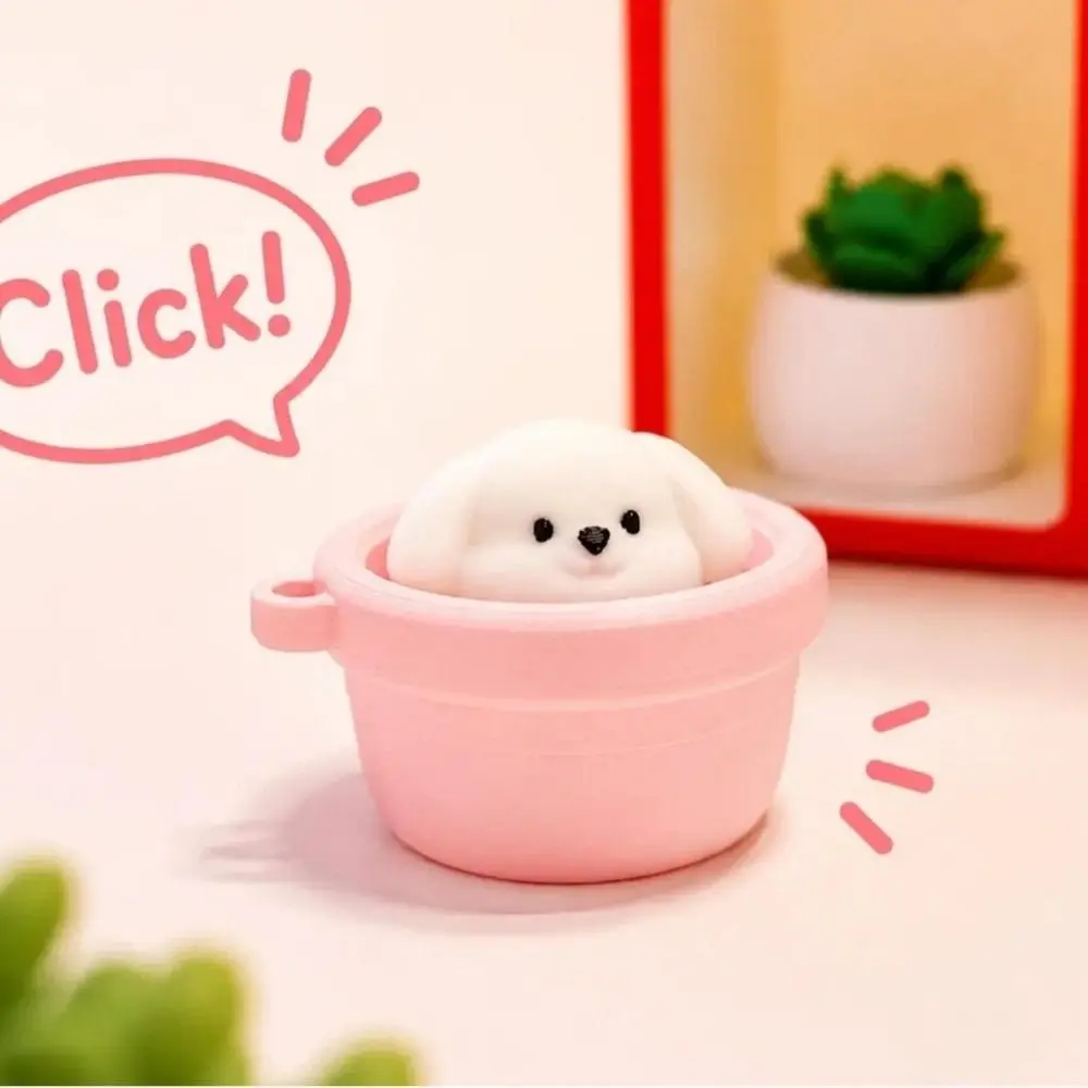 Finger Button Clicker Fidget Keychain Anti-stress Cartoon Animals Clicking Pressure Relief Funny Soft Slow Rebound