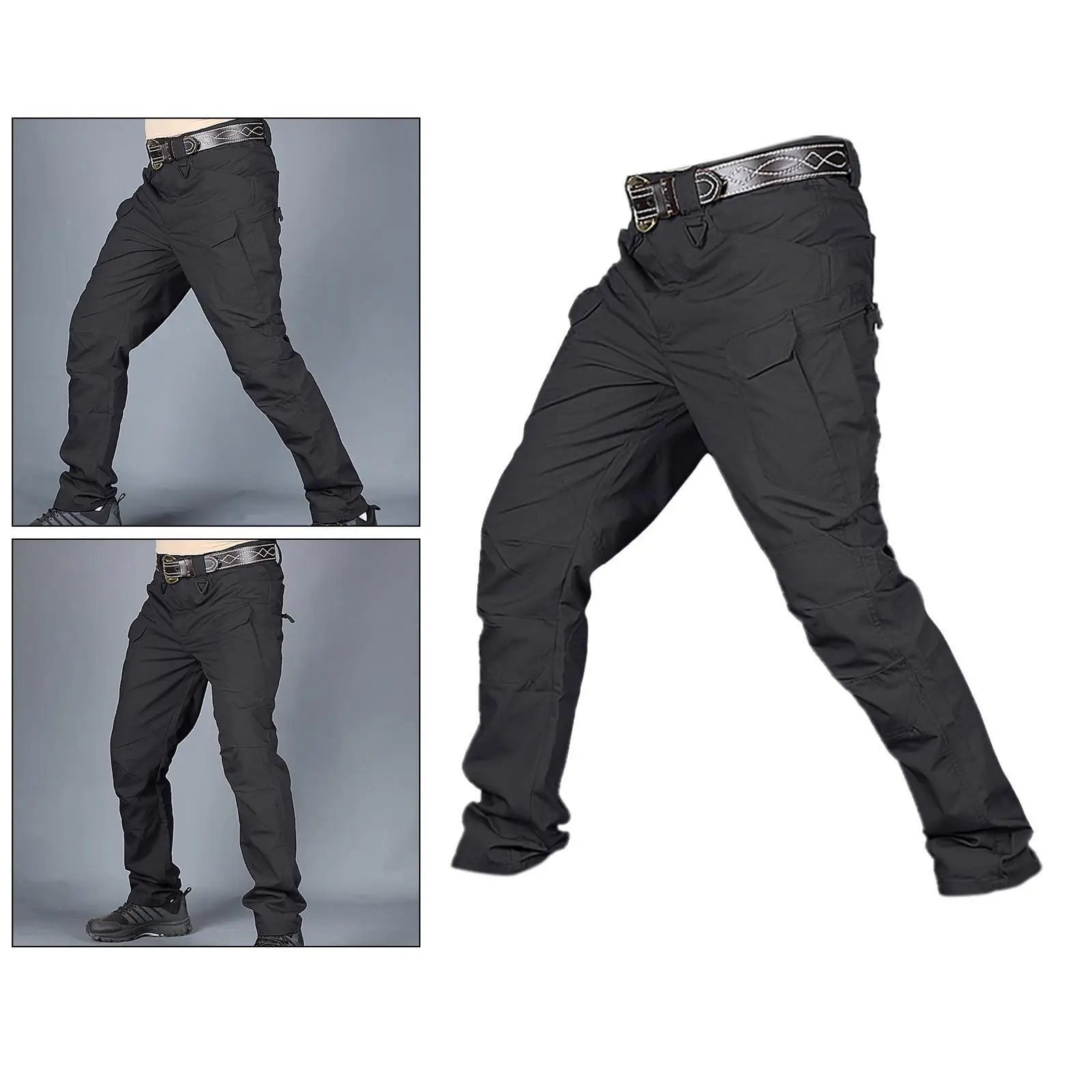 Mens Streetwear Casual Cargo Work Pants Amy Trousers Multi Pockets _ view 2