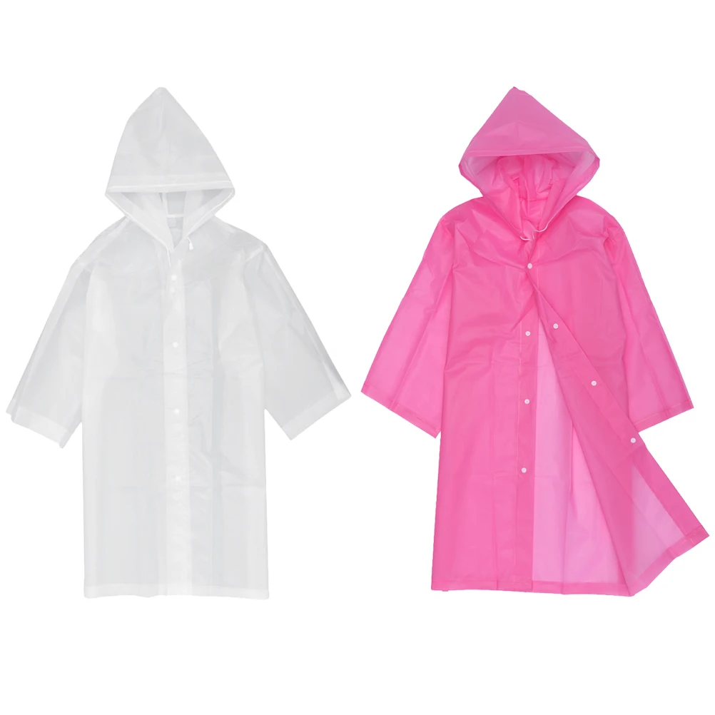 

2Pcs Raincoat Children Raincoat Waterproof EVA Thickened Practical Lightweight Poncho Toddler Girl Jacket