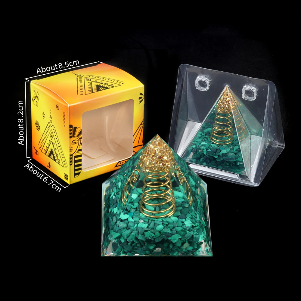 Energy Generator Orgone Pyramid Crystals Peridot Healing Reiki Chakra Reiki Chakra Meditation Ornaments Crafts Office Decor