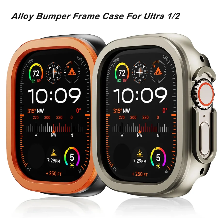 

Aluminum Alloy metal +TPU Case For Apple Watch Ultra 49 45 41mm Bumper Frame Housing Protector for iWatch Series SE 9 8 Ultra 7